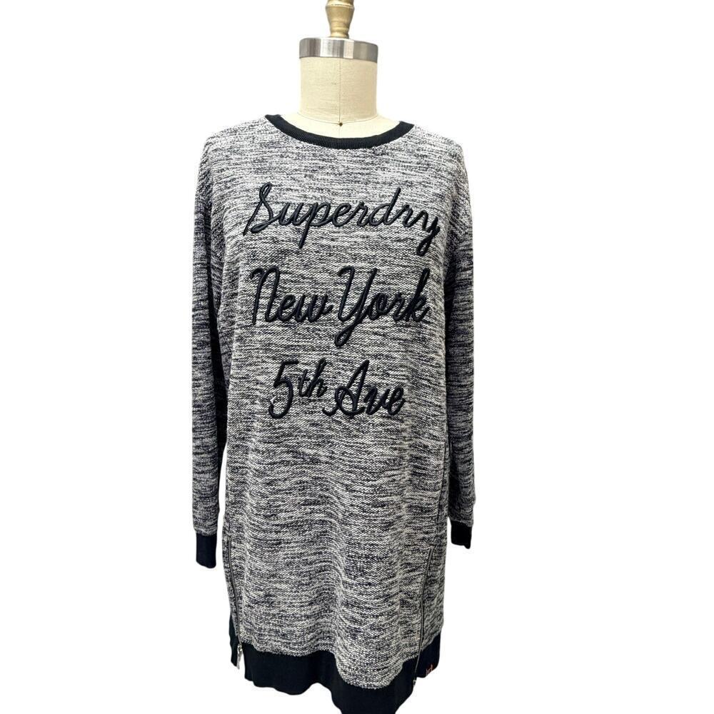 Superdry New York 5th Ave Longline Sweatshirt Dress — Size L